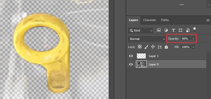 oil stick image with masked validation area in bright yellow