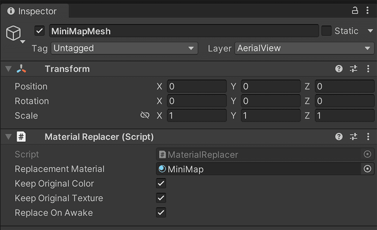 From in game camera to frame position on a minimap - Scripting